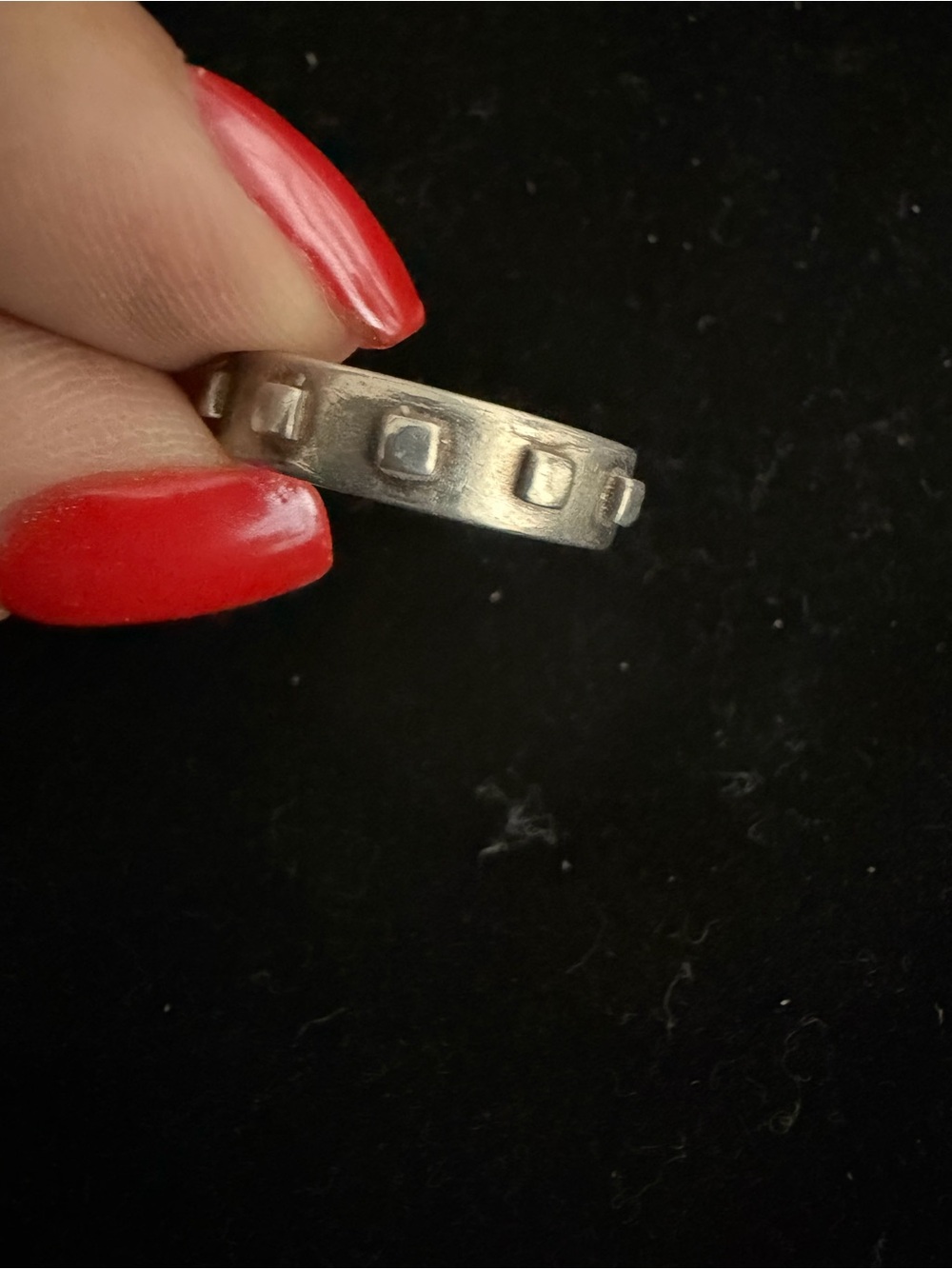 Sterling Silver Stud Accent Band Ring - Silver